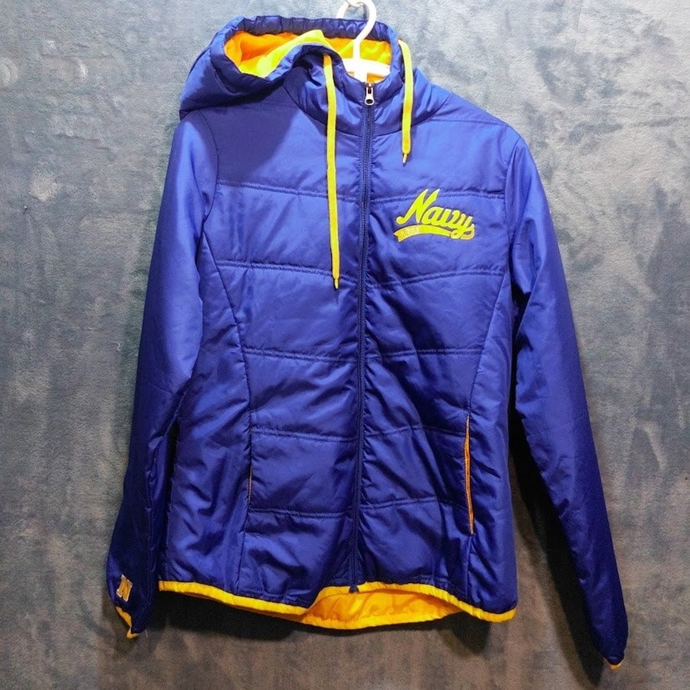 Gear For Sports US Navy Midshipmen Puffer Jacket Blue Gold Hooded Women Large